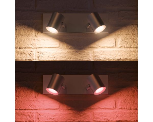 Foco doble ARGENTA - Philips Hue - Aluminio