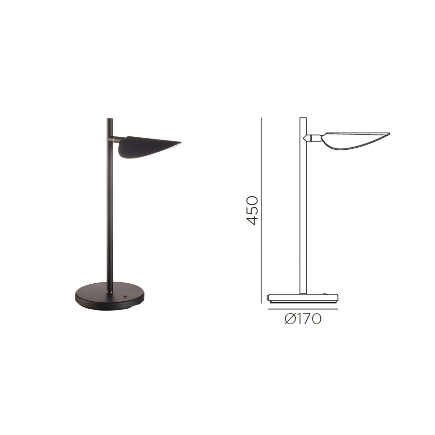 Lámpara de  Sobremesa LED Negro mate SENDA | Mdc Lighting