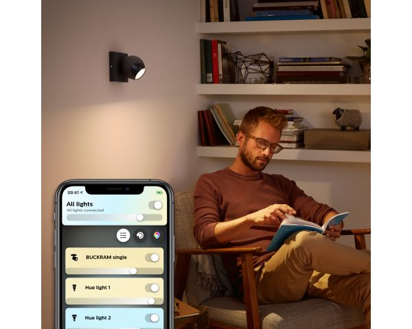 Foco BUCKRAM sin mando - Philips Hue - Negro