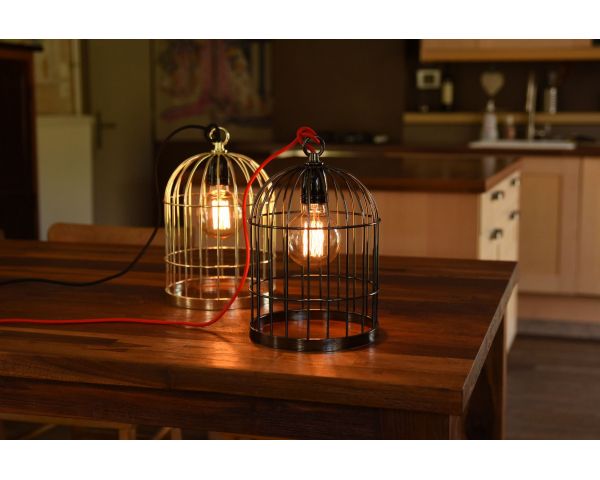 Lámpara Bird Cage - FilamentStyle - Bird Cage Negro/Rojo