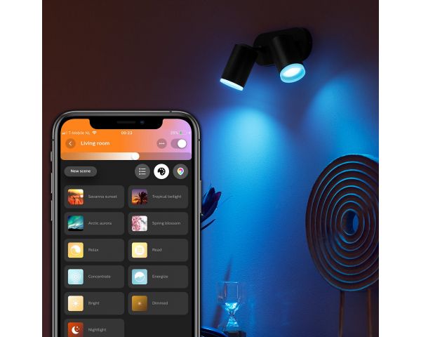 Foco de dos luces FUGATO - Philips Hue - Negro