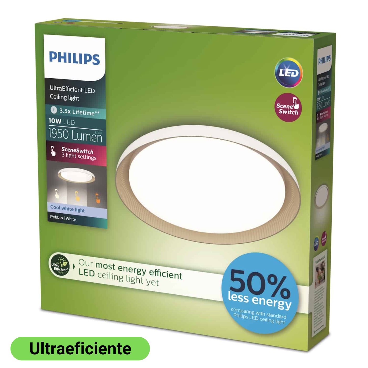 Plafón LED Philips PEBBLO Ultra Eficiente 10W - Elige tu Tono de Luz | Philips