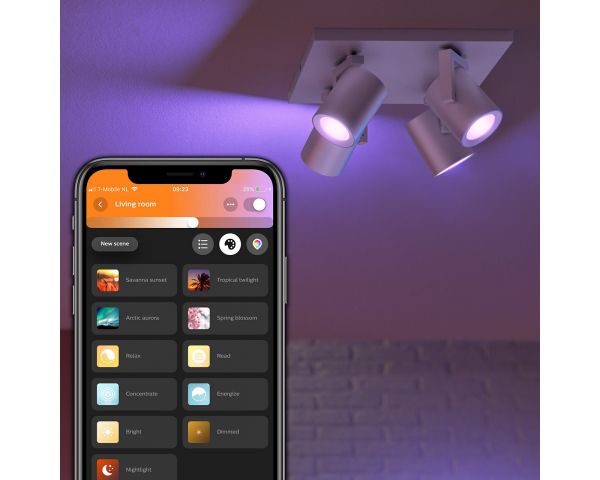 Foco de cuatro luces ARGENTA - Philips Hue - Aluminio