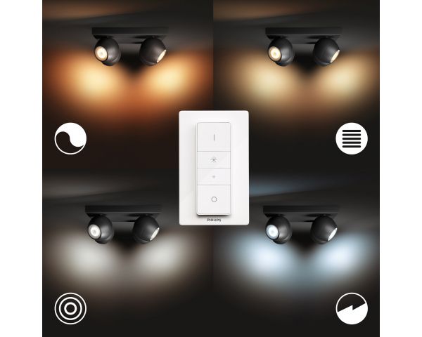 Foco de cuatro luces BUCKRAM - Philips Hue - Negro