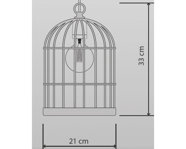 Lámpara Bird Cage - FilamentStyle - Bird Cage Negro/Rojo