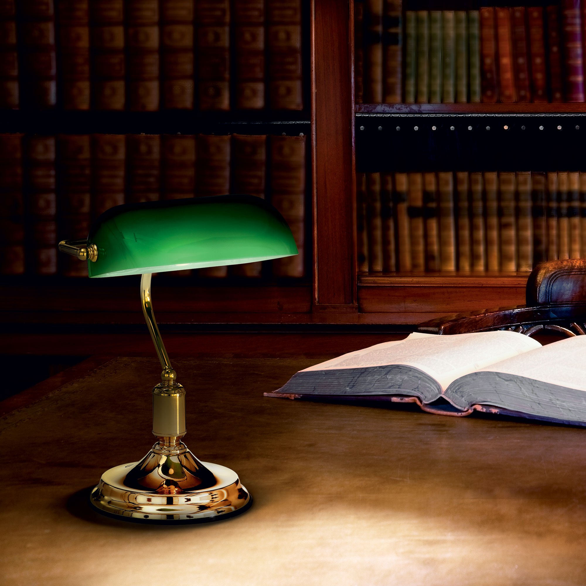 Lámpara de sobremesa Lawyer 1L E27 verde | Ideal Lux