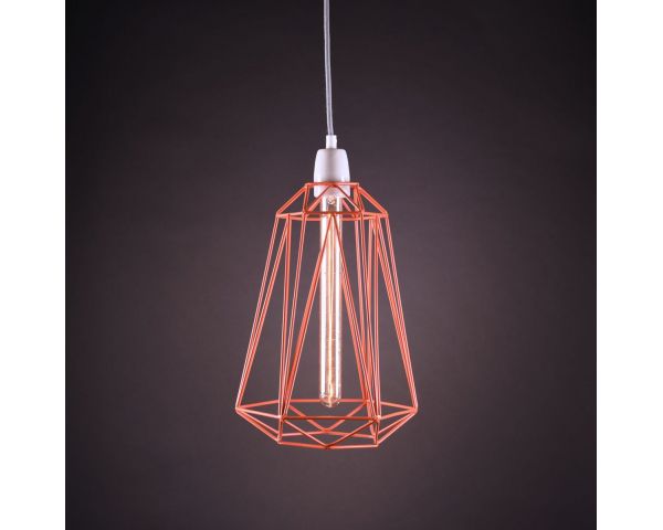Lámpara colgante Diamante 5 - FilamentStyle - Naranja/Gris