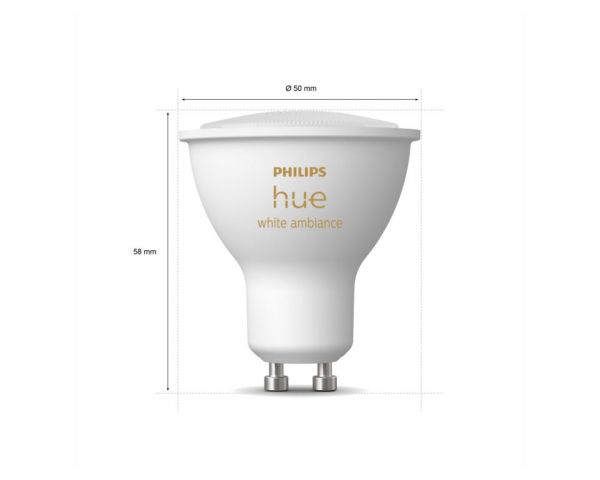Pack de 3 bombillas inteligentes 4,3W GU10 White Ambiance - Philips Hue