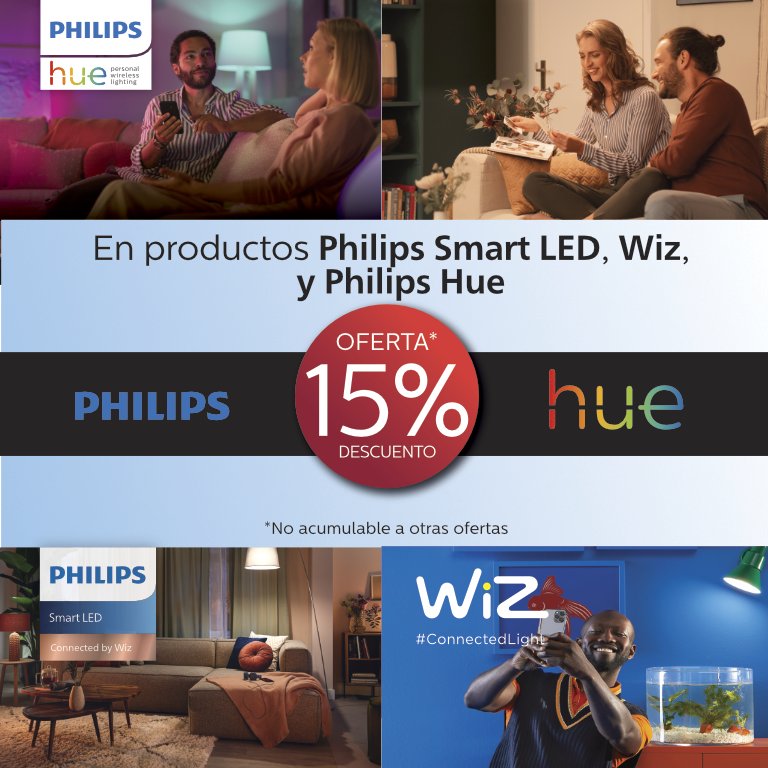 Bombilla LED inteligente Esférica, Philips Hue, casquillo 💡 E14, 5.1W 470  lúmens, Luz Blanca y de Colores. Pack de 2