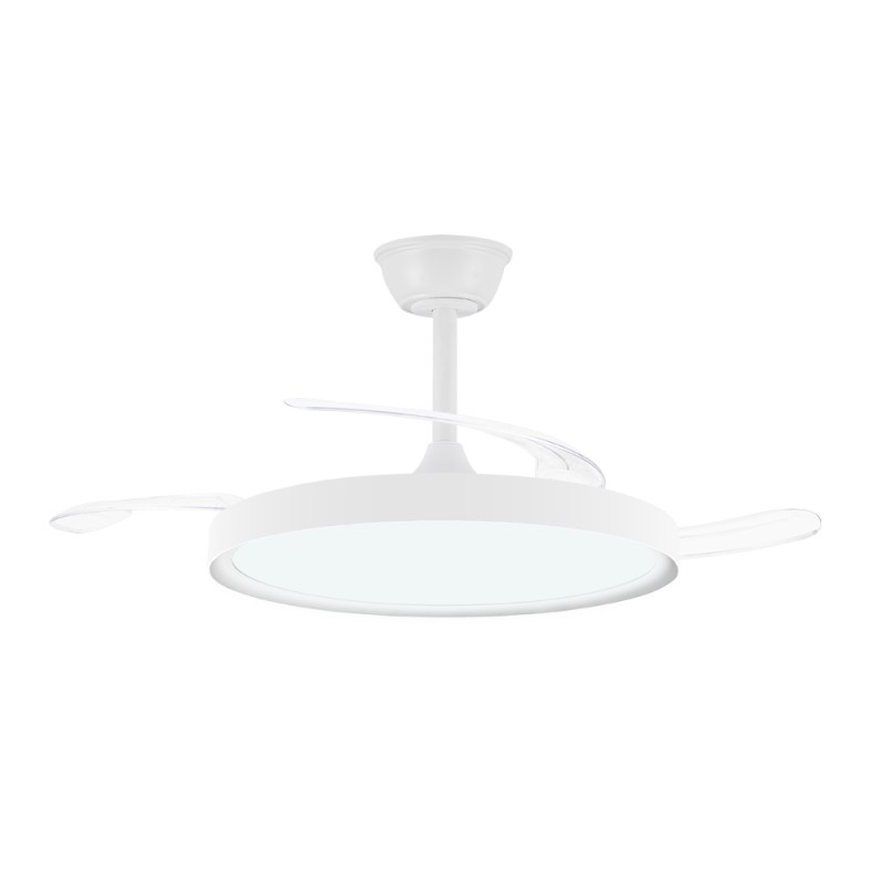Ventilador de Techo con Luz Silencioso Polaris | Aspas Retráctiles | CristalRecord