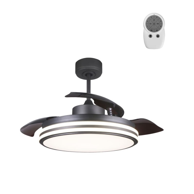 Ventilador de Techo con Aspas Plegables y Luz LED CCT Louis | Motor DC Silencioso | CristalRecord