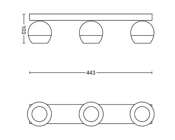 Foco triple BUCKRAM - Philips Hue - Negro