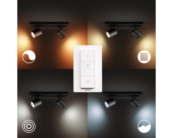 Foco doble RUNNER - Philips Hue - Negro