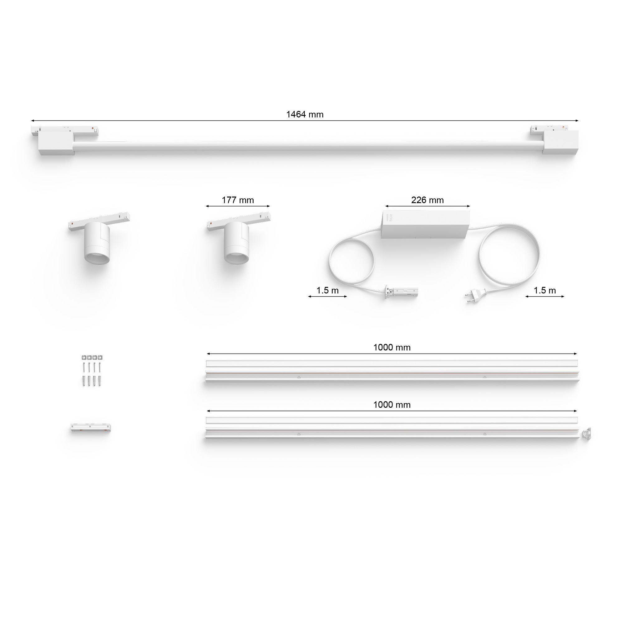 Kit Perifo Base de Pared lineal o a techo (2 Foco, 1 Tubo de Luz Compacto) Zigbee y Bluetooth. 