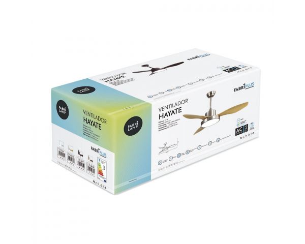 Ventilador HAYATE - Fabrilamp - Níquel Haya