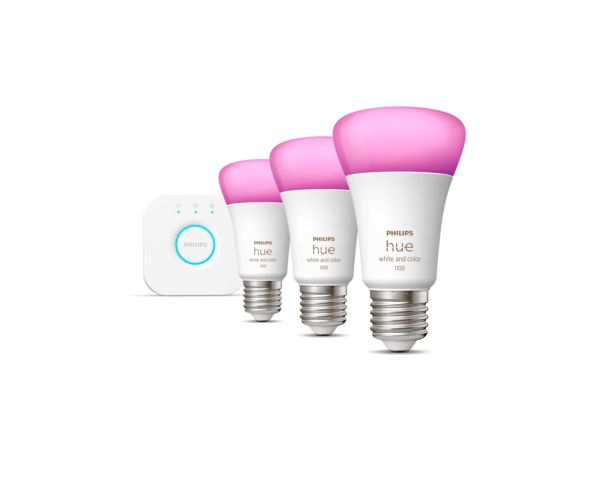 Kit de inicio iluminación inteligente E27 White and Color Ambiance - Philips Hue