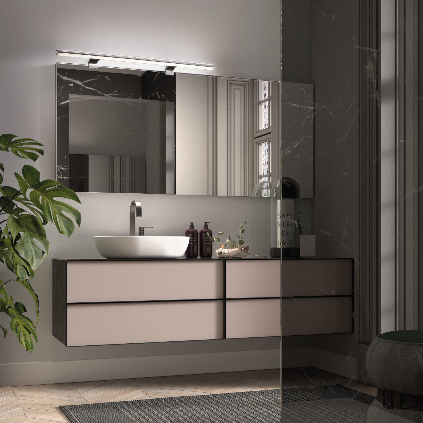 Aplique baño DEW L | Exo light