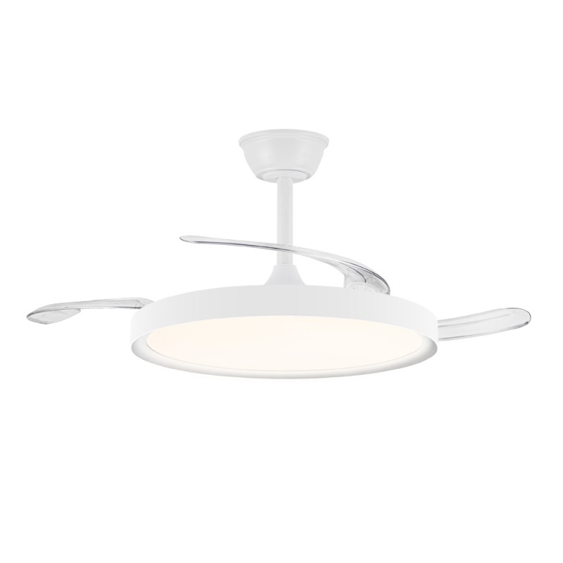 Ventilador de Techo con Luz Silencioso Polaris | Aspas Retráctiles | CristalRecord