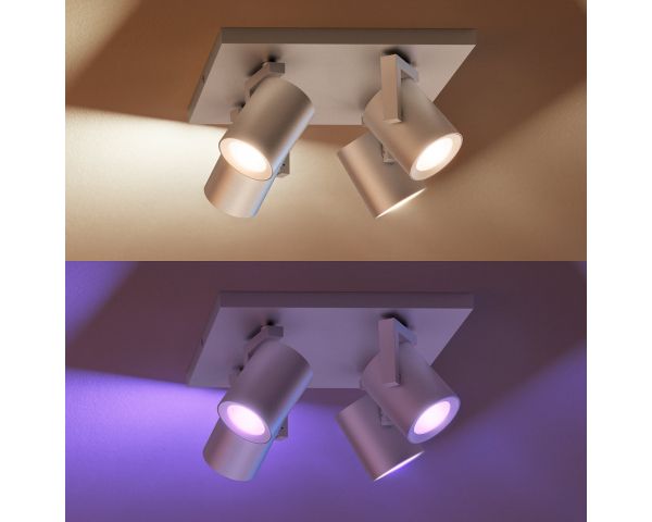 Foco de cuatro luces ARGENTA - Philips Hue - Aluminio