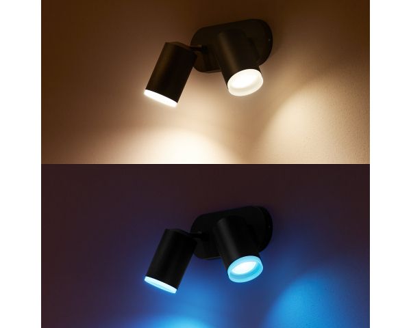 Foco de dos luces FUGATO - Philips Hue - Negro