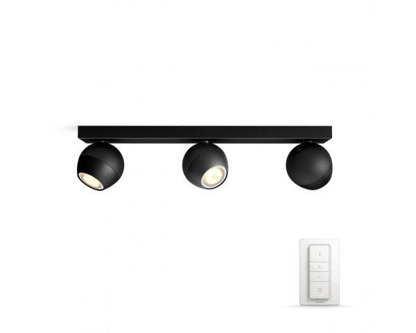 Foco triple BUCKRAM - Philips Hue - Negro