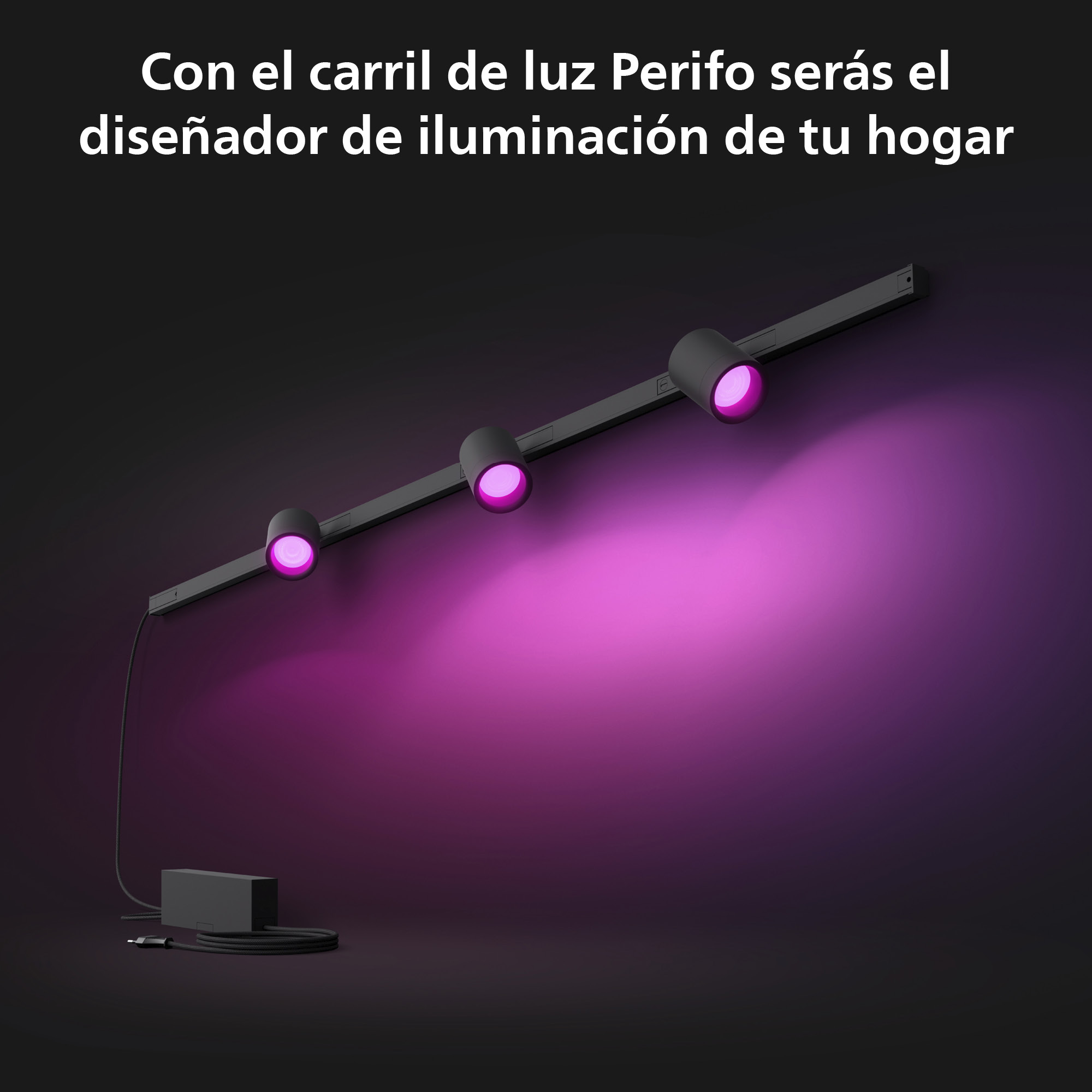 kit Hue Perifo techo - carril lineal set 3 spot blanco Zigbee y Bluetooth 