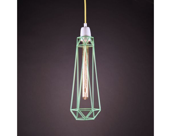Lámpara Colgante Diamante 2 - FilamentStyle - Turquesa/Amarillo