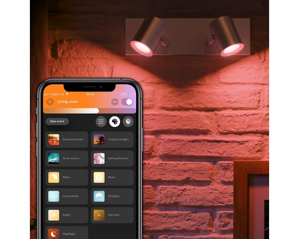 Foco doble ARGENTA - Philips Hue - Aluminio