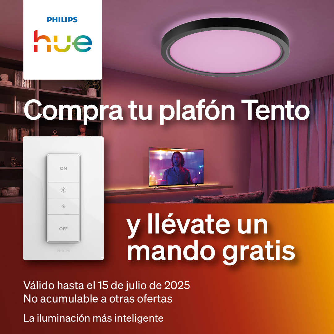 Panel de techo LED Tento WCA redondo de 54,2 cm negro | Philips Hue