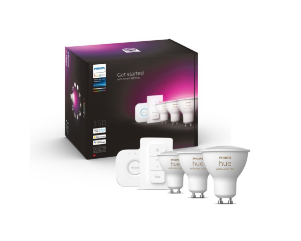 Comprar Kit de inicio iluminación inteligente 4,3W GU10 White and Color  Ambiance de Philips Hue