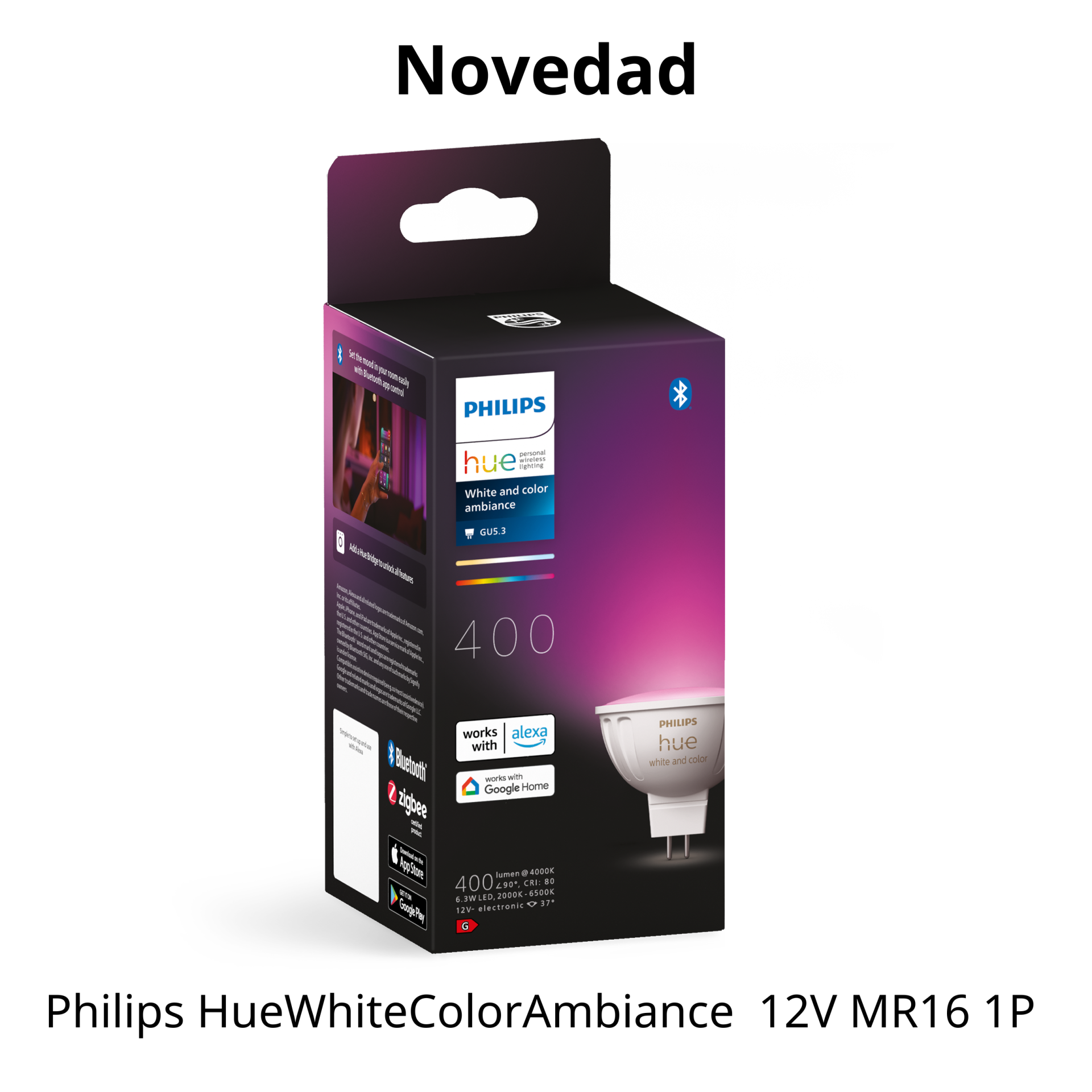 Bombeta White Color Ambiance 12V MR16 | Philips Hue | 8719514491403